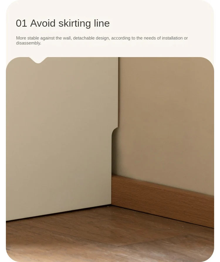 Pine Solid Wood White Cream Kids Wardrobe