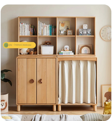 Beech, Rubber Solid Wood Kids Wardrobe