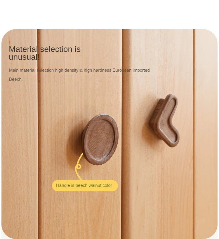 Beech, Rubber Solid Wood Kids Wardrobe