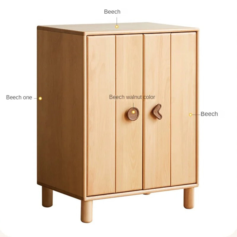 Beech, Rubber Solid Wood Kids Wardrobe