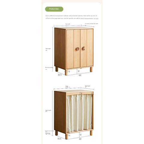 Beech, Rubber Solid Wood Kids Wardrobe