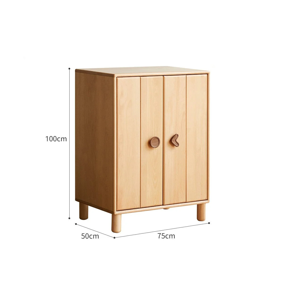 Beech, Rubber Solid Wood Kids Wardrobe