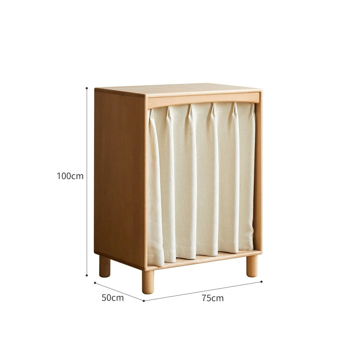 Beech, Rubber Solid Wood Kids Wardrobe