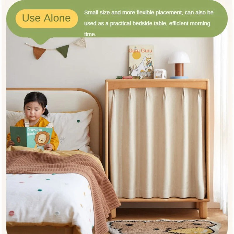 Beech, Rubber Solid Wood Kids Wardrobe