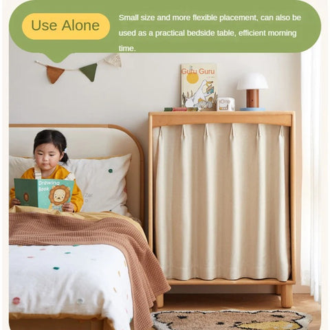 Beech, Rubber Solid Wood Kids Wardrobe