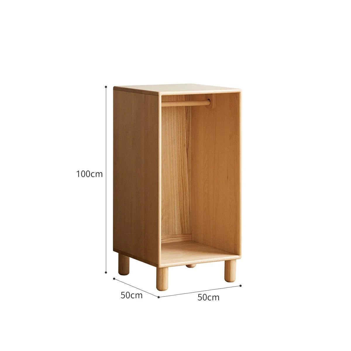 Beech, Rubber Solid Wood Kids Wardrobe