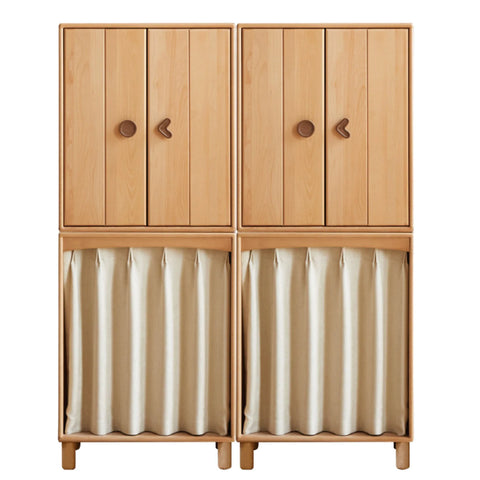 Beech, Rubber Solid Wood Kids Wardrobe