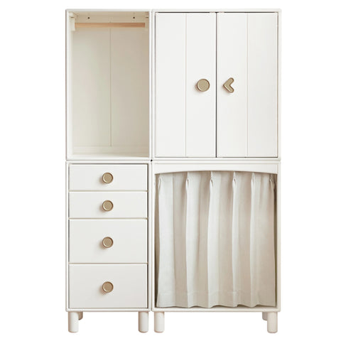 Beech, Rubber Solid Wood Kids Wardrobe