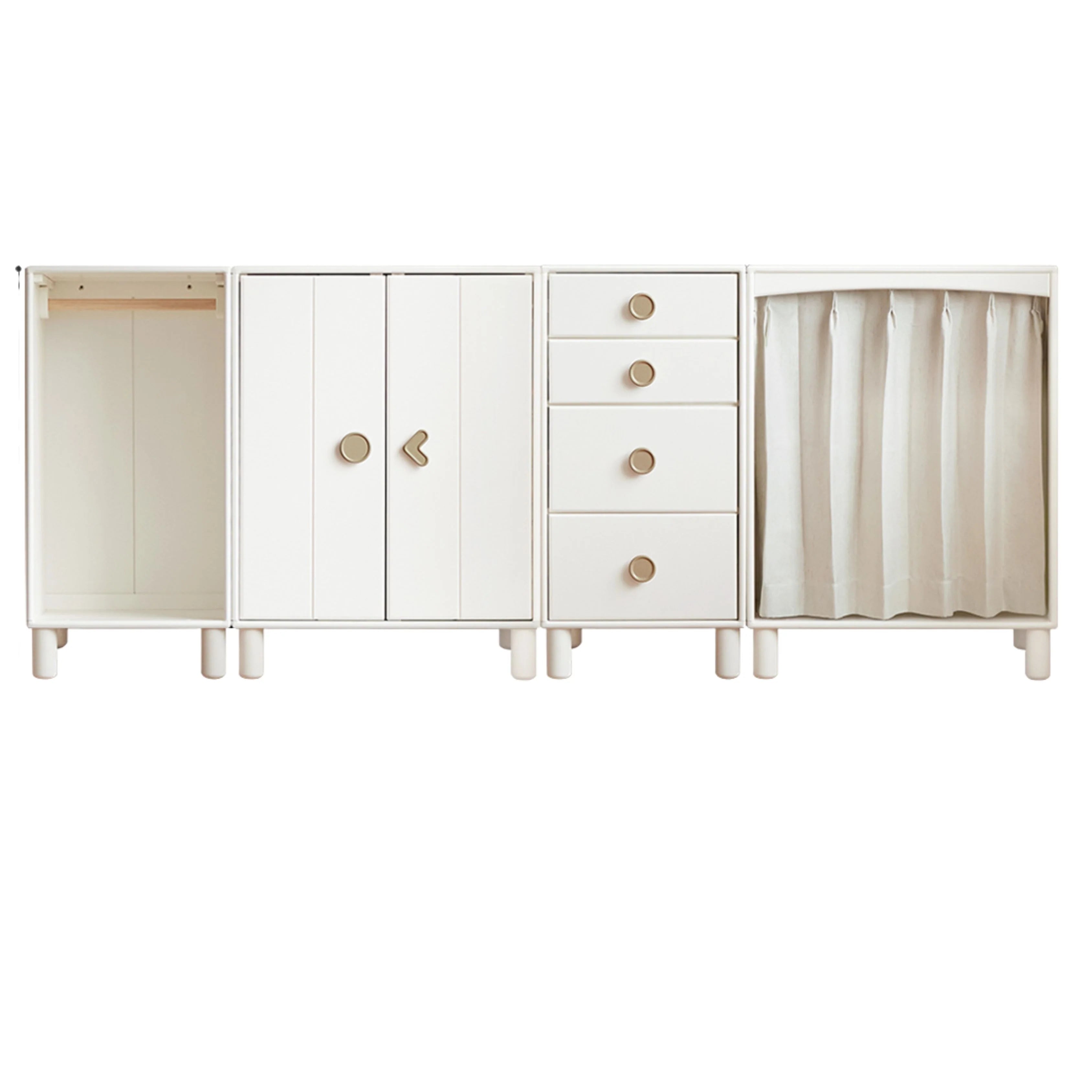 Beech, Rubber Solid Wood Kids Wardrobe