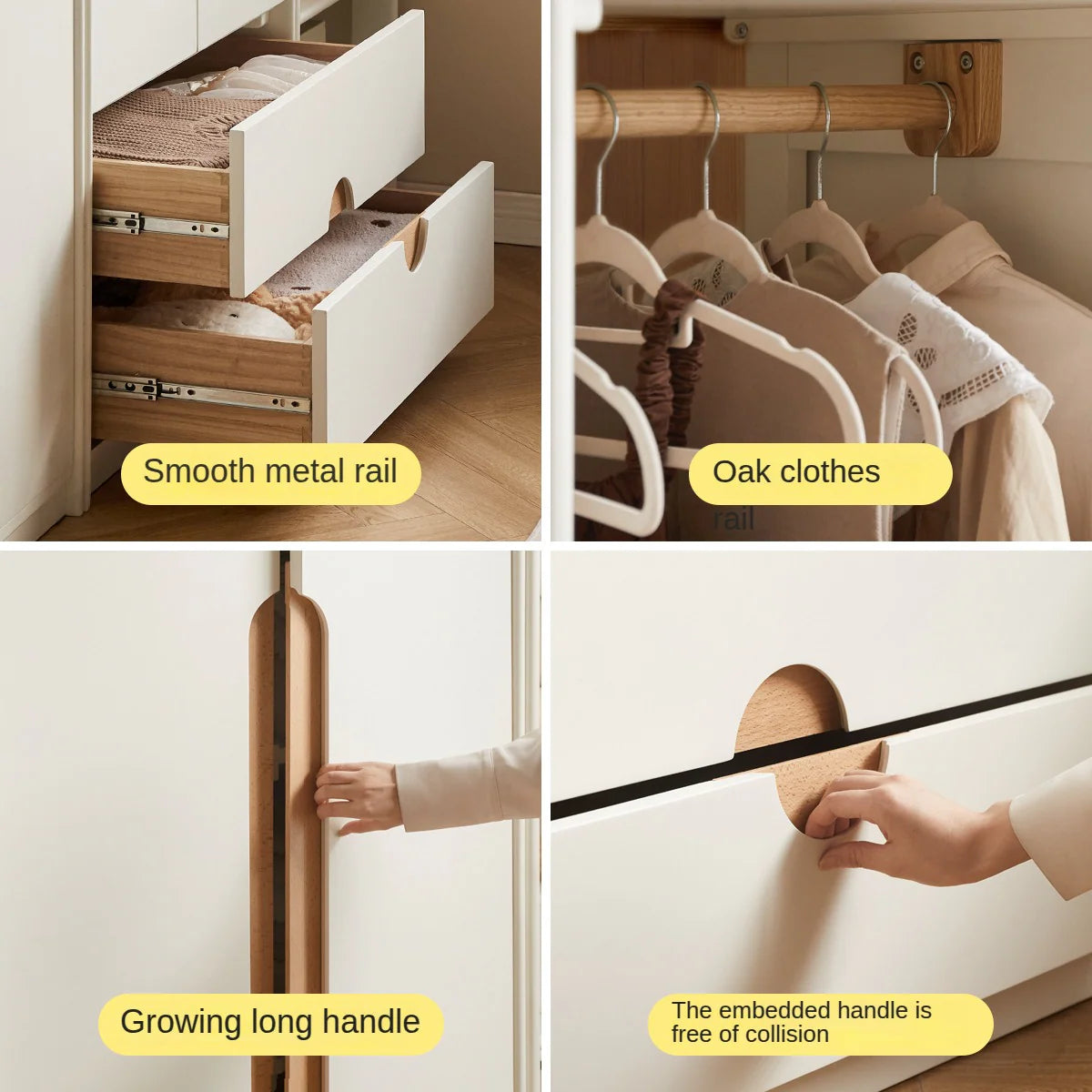 Solid Rubberwood, Beech Solid Wood Kids Wardrobe