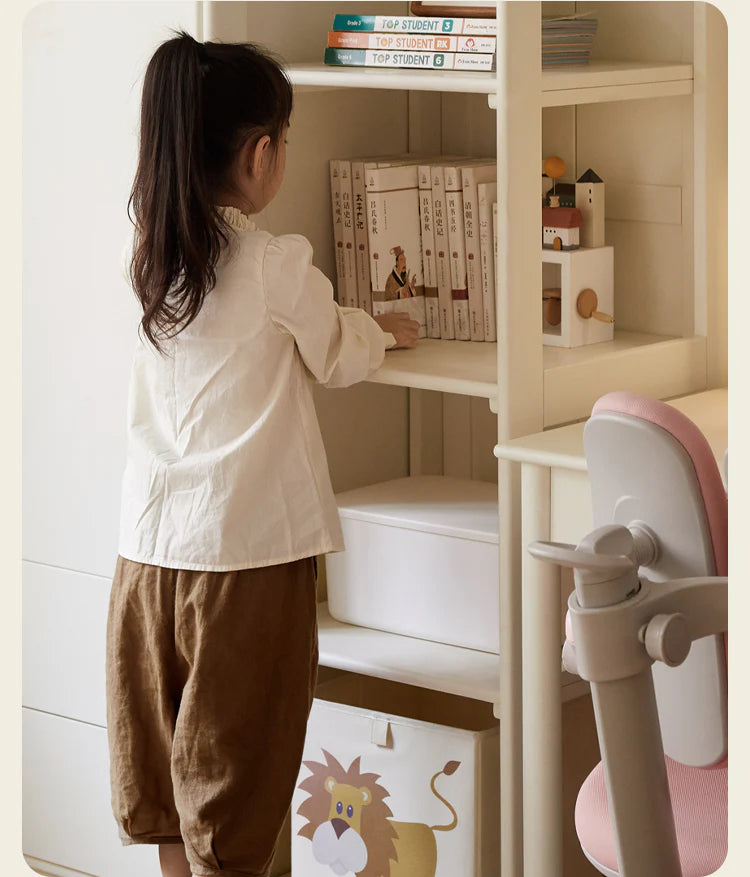 Solid Rubberwood, Beech Solid Wood Kids Wardrobe