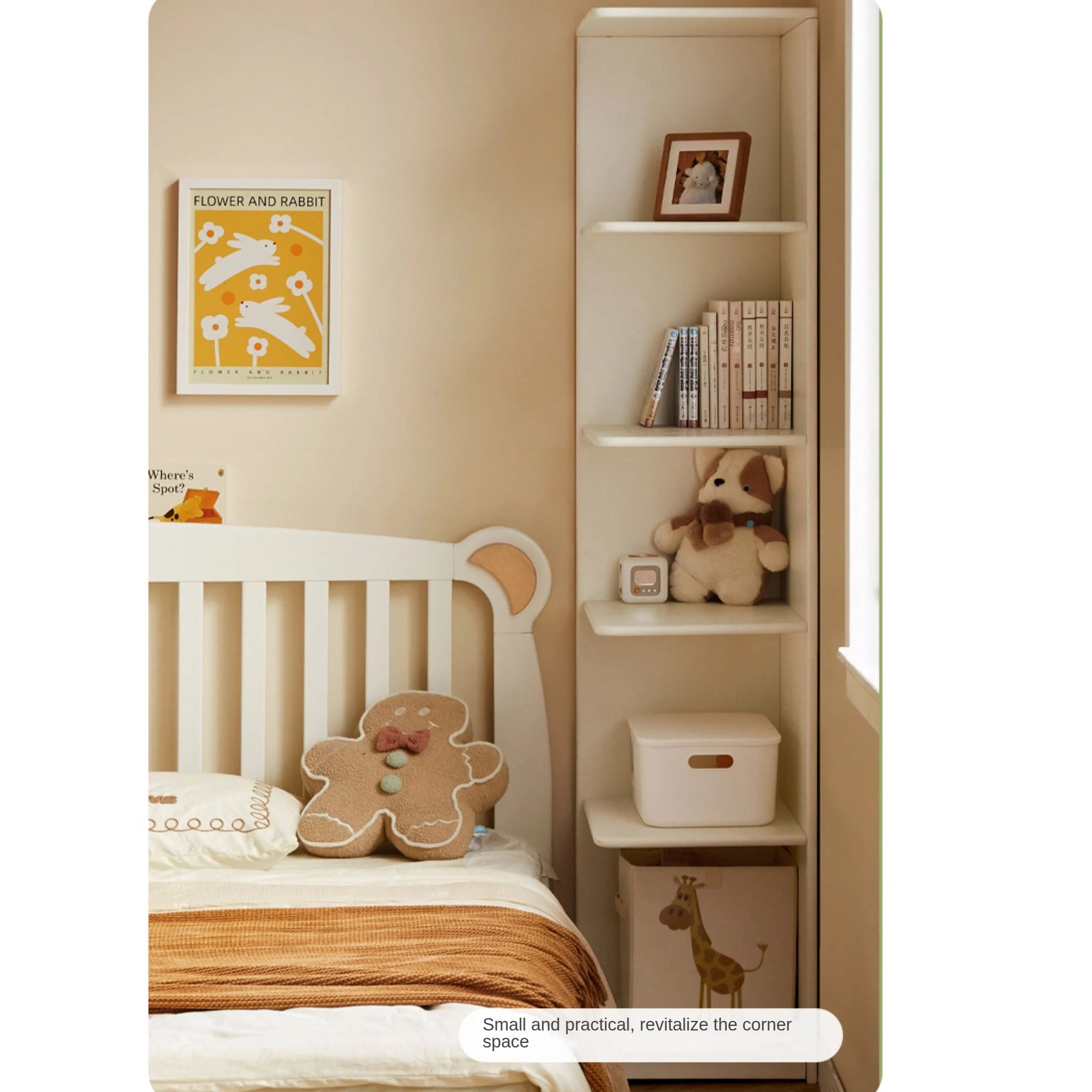 Solid Rubberwood, Beech Solid Wood Kids Wardrobe