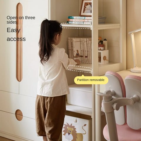 Solid Rubberwood, Beech Solid Wood Kids Wardrobe