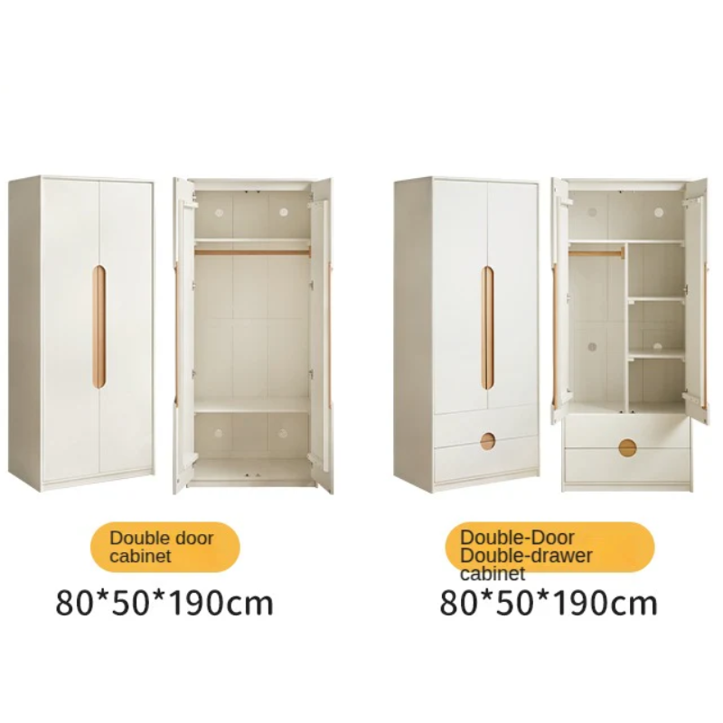 Solid Rubberwood, Beech Solid Wood Kids Wardrobe