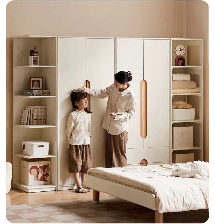 Solid Rubberwood, Beech Solid Wood Kids Wardrobe