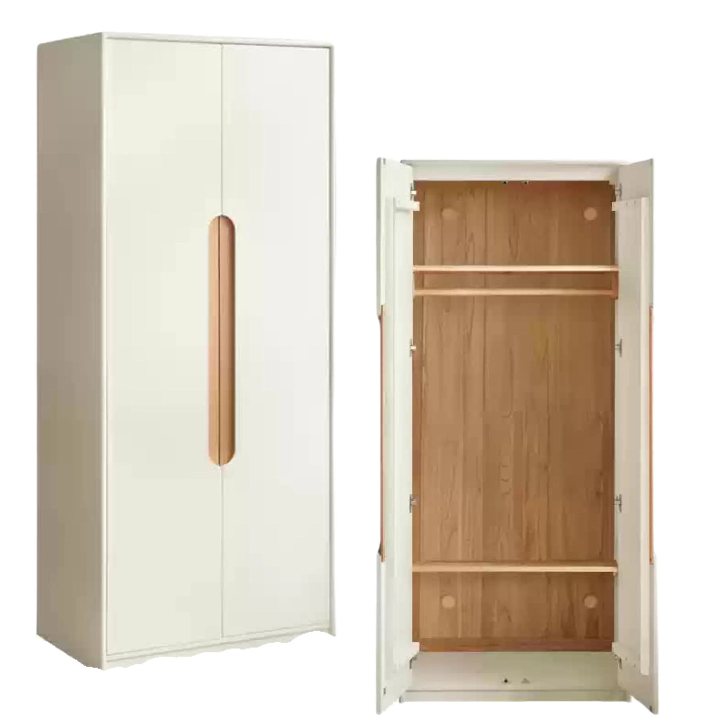 Solid Rubberwood, Beech Solid Wood Kids Wardrobe
