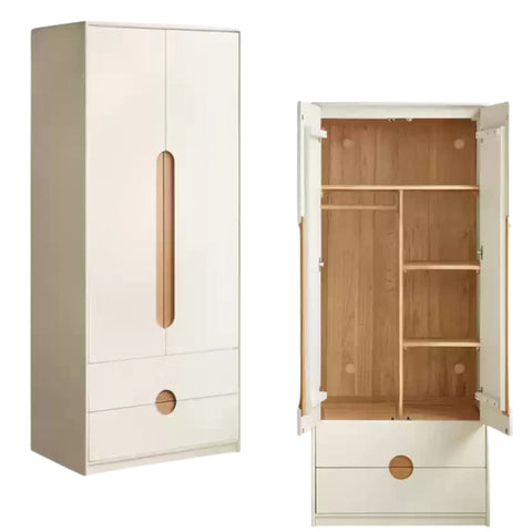 Solid Rubberwood, Beech Solid Wood Kids Wardrobe