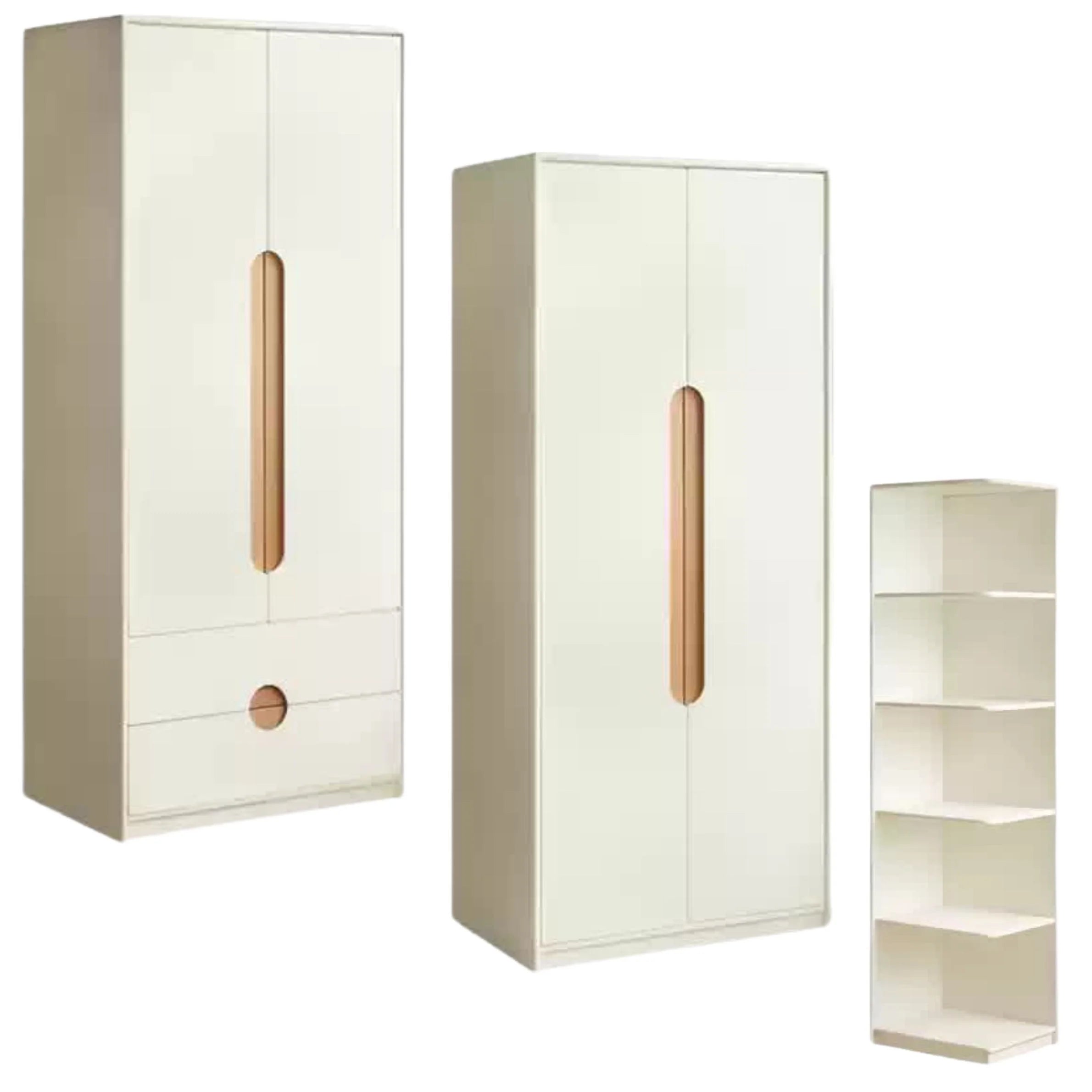 Solid Rubberwood, Beech Solid Wood Kids Wardrobe