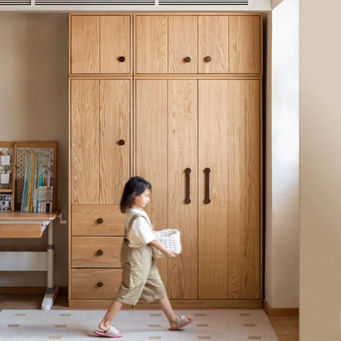 Oak Solid Wood Kids Wardrobe