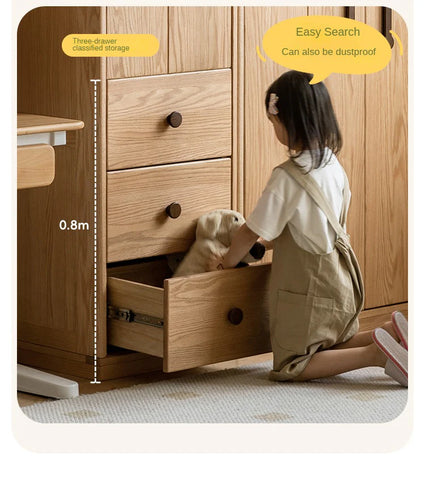 Oak Solid Wood Kids Wardrobe
