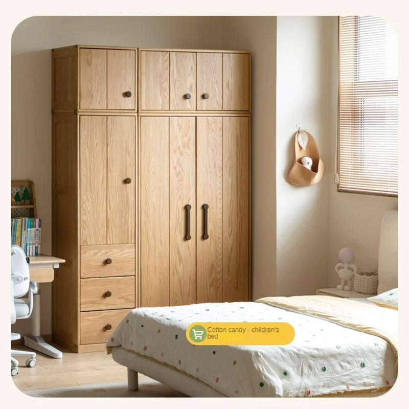 Oak Solid Wood Kids Wardrobe