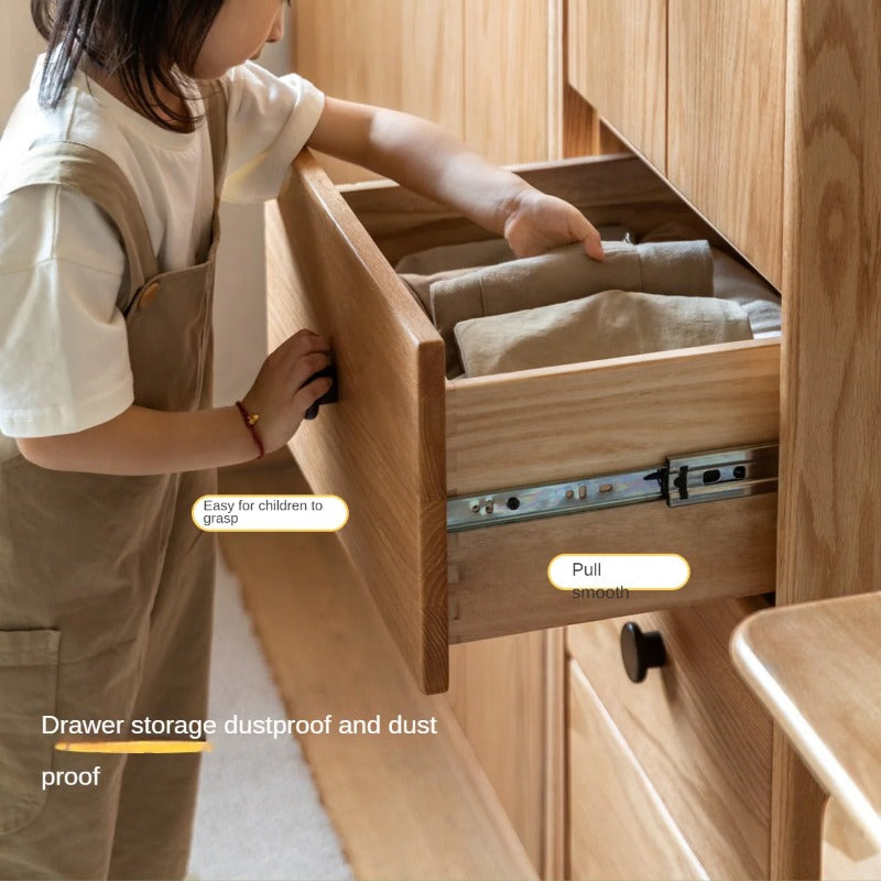 Oak Solid Wood Kids Wardrobe