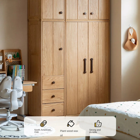Oak Solid Wood Kids Wardrobe