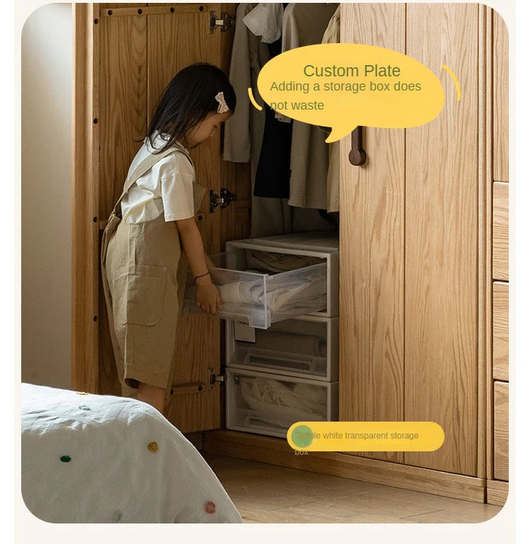 Oak Solid Wood Kids Wardrobe