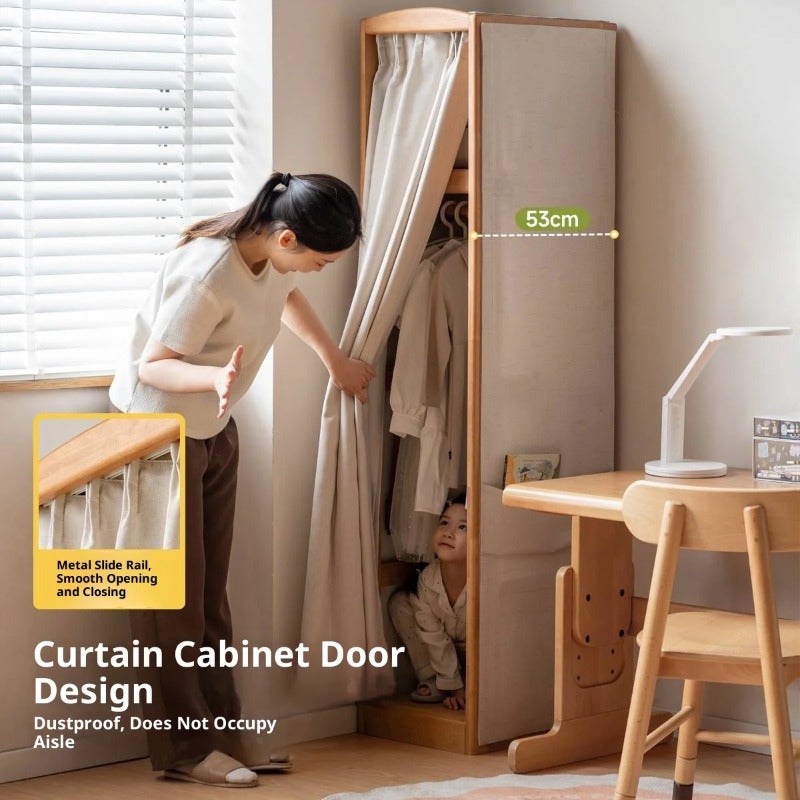 Birch Solid Wood Kids Wardrobe