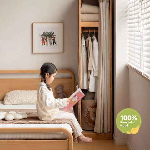 Birch Solid Wood Kids Wardrobe