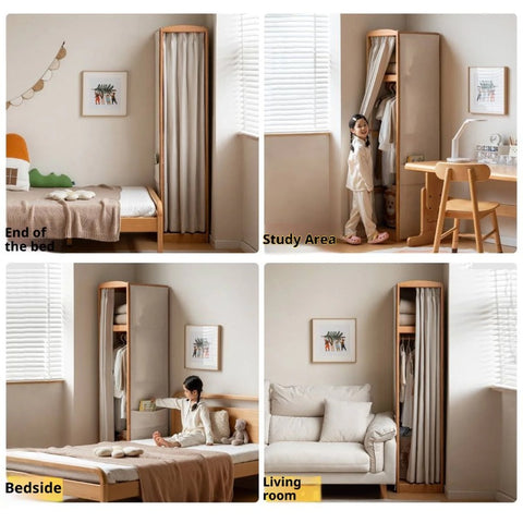 Birch Solid Wood Kids Wardrobe