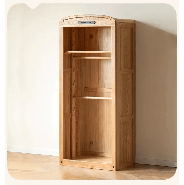 Oak Solid Wood, Solid Rubberwood Kids Simple Wardrobe
