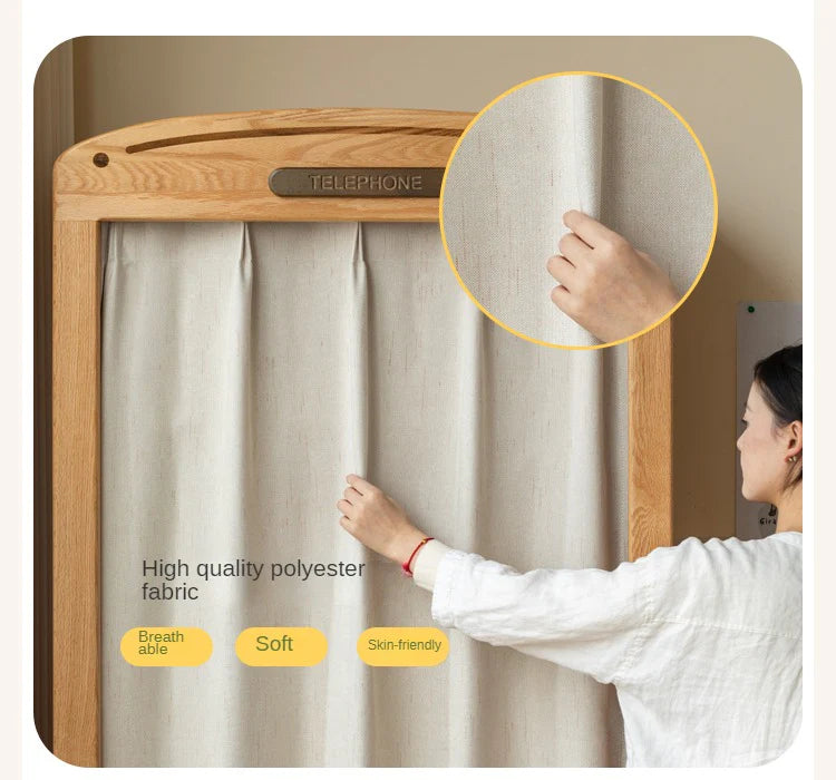 Oak Solid Wood, Solid Rubberwood Kids Simple Wardrobe