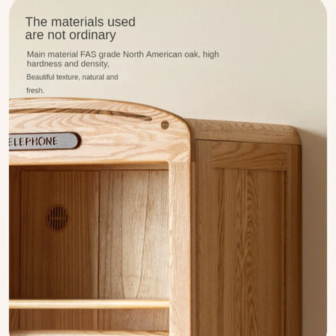 Oak Solid Wood, Solid Rubberwood Kids Simple Wardrobe