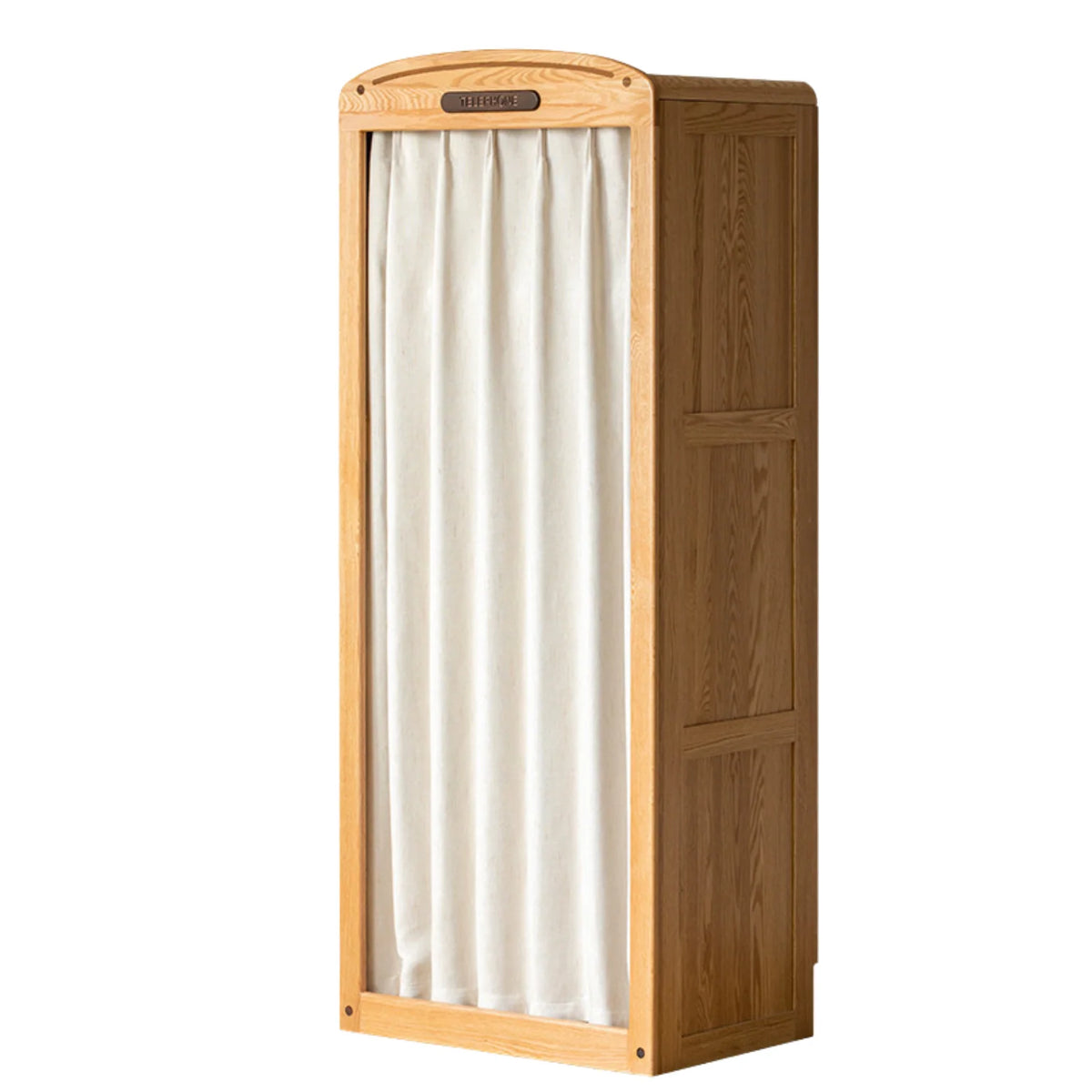 Oak Solid Wood, Solid Rubberwood Kids Simple Wardrobe