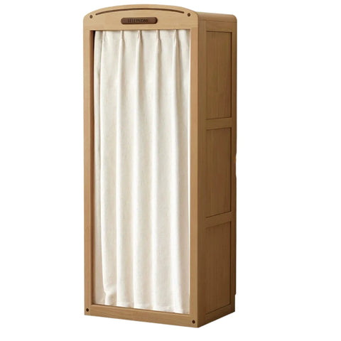 Oak Solid Wood, Solid Rubberwood Kids Simple Wardrobe