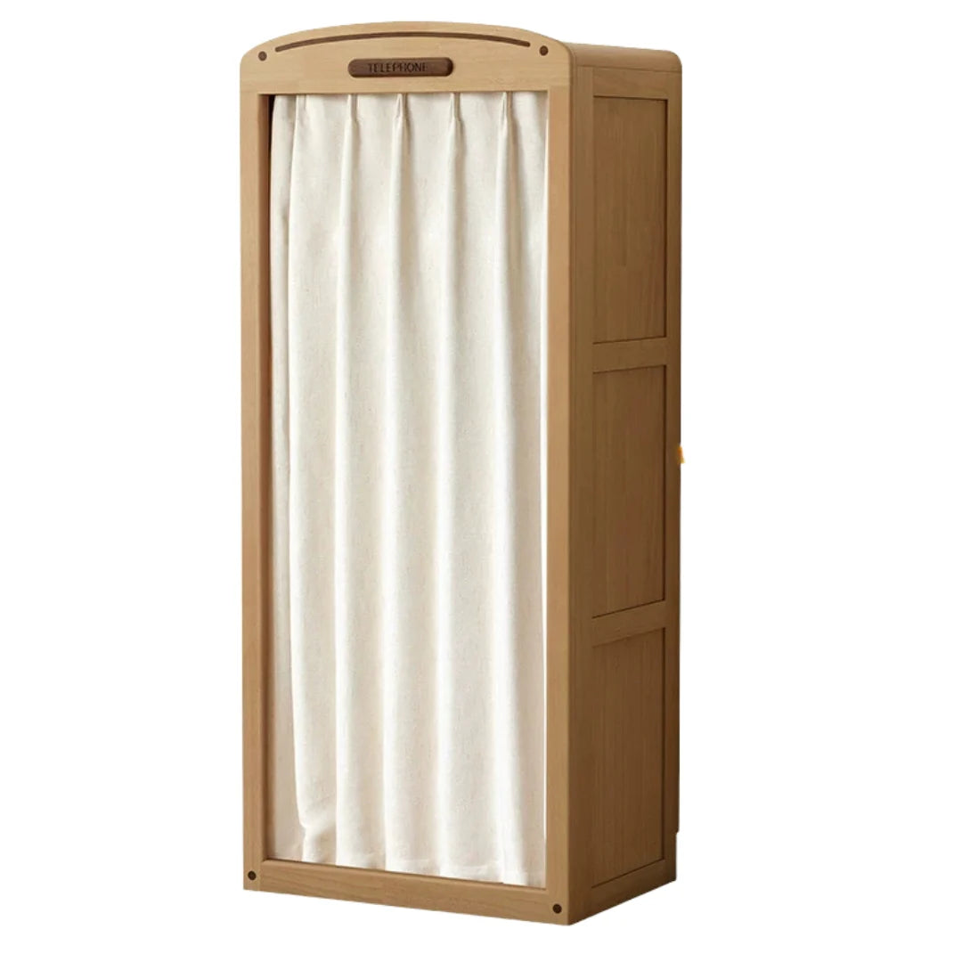 Oak Solid Wood, Solid Rubberwood Kids Simple Wardrobe