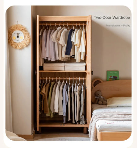 Oak Solid Wood Children's Wardrobe