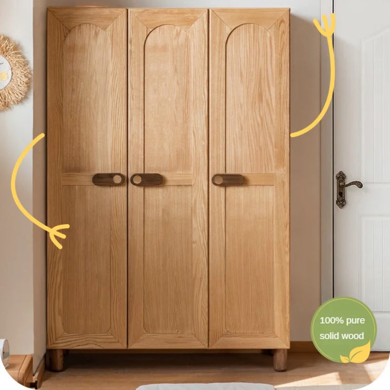 Oak Solid Wood Children's Wardrobe