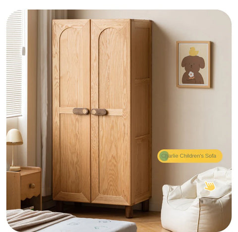 Oak Solid Wood Children's Wardrobe