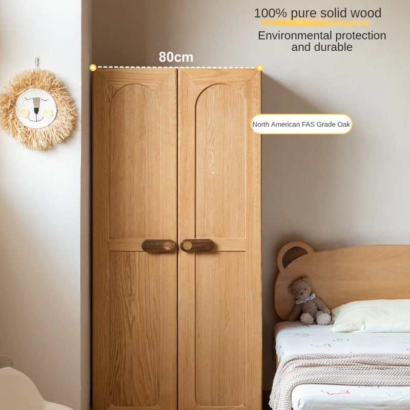 Oak Solid Wood Children's Wardrobe