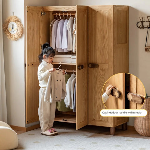 Oak Solid Wood Children's Wardrobe
