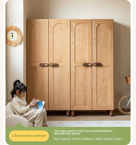 Oak Solid Wood Children's Wardrobe