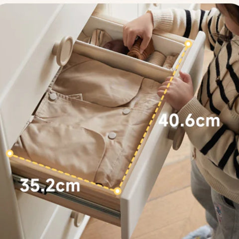 Solid Rubberwood Children's Wardrobe Combination