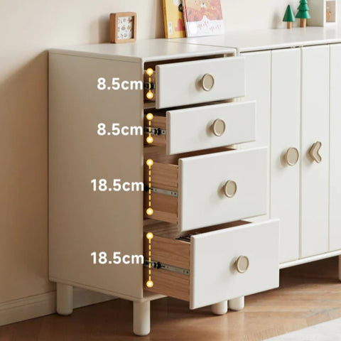 Solid Rubberwood Children's Wardrobe Combination