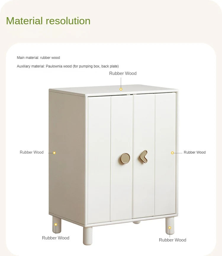 Solid Rubberwood Children's Wardrobe Combination