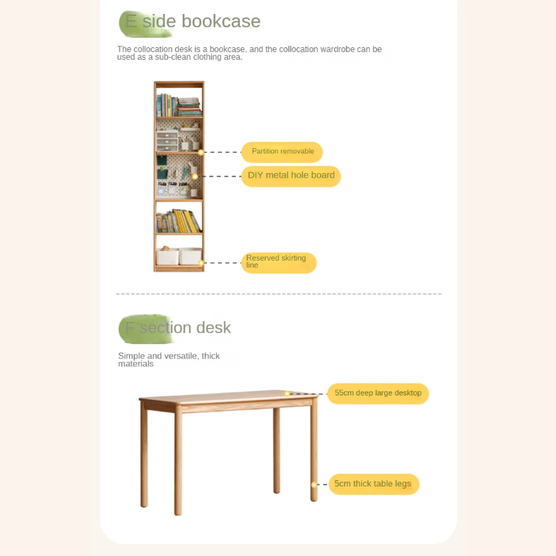 Oak Solid Wood Children's Wardrobe -