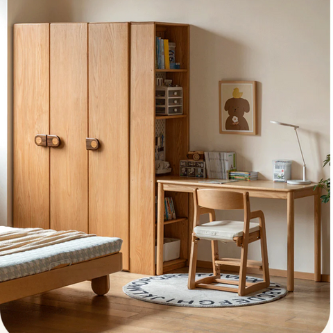 Oak Solid Wood Children's Wardrobe -