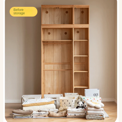 Oak Solid Wood Children's Wardrobe -