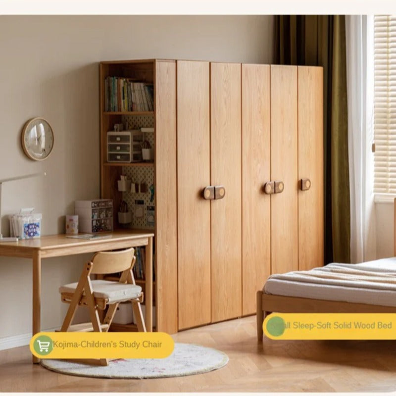 Oak Solid Wood Children's Wardrobe -